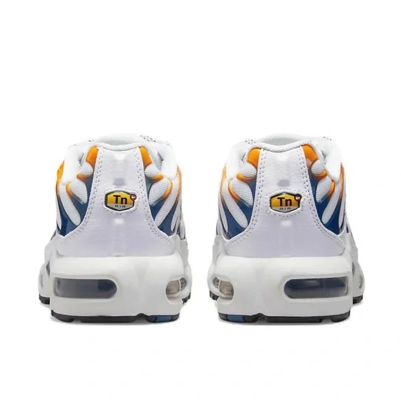 NIKE AIR MAX PLUS (GS) WHITE-BLUE-KUMQUAT-BLACK  [DV7083-100]  New with box - Picture 5 of 9
